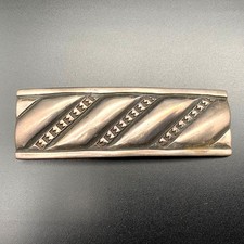 Vintage Navajo Sam Roanhorse Native Hand Stampwork Repousse Silver Brooch Pin picture