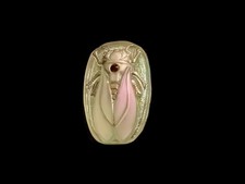 41mm Czech Glass Cicada Button Frosted Lilac AB Dichroic Finish CIC007 picture