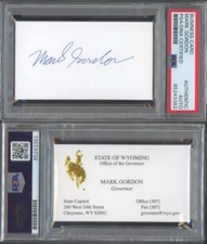 Mark Gordon SIGNED Governor of Wyoming Business Card Republican Auto PSA picture