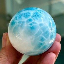 49mm Natural Larimar Gemstone sphere quartz polished ball Reiki energy picture
