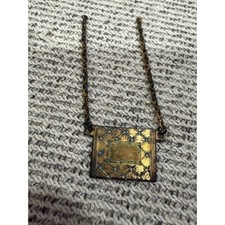 Vtg WWII Sweetheart Purse Necklace Blank ID Plate USARPAC Pacific Theater 1940s picture
