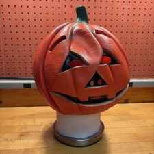 Vintage Cesar 1983 Vinyl Mask Pumpkin Jack-O’-Lantern Halloween Adult Size picture