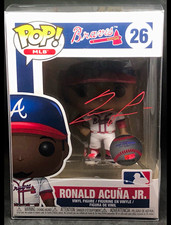 Funko Pop MLB Ronald Acuña Jr. #26 Autographed Vinyl Figure JSA KK67596 w/Bonus picture
