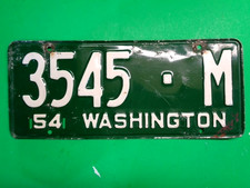 1954-1957 Fair vintage Washington State License Plate Single ( # 3545-M ) picture