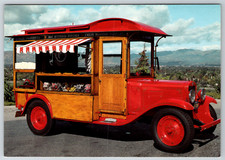 Steam Operated Popcorn Wagon Vintage Vendors Postcard Woodland Hills CA Lions picture