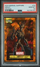 2024 Topps Chrome Marvel Sapphire Edition Groot Orange /25 #70 PSA 10 (POP 3) picture