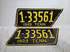 Vintage 1949 Tennessee License Plate Pair - DAVIDSON COUNTY - REPAINTED picture
