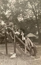 Teenagers Handsome Young Men on Steps Affectionate Guys Soviet Vintage Photo picture