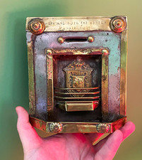 Rare Brass Bank in Shape of Fireplace Grate