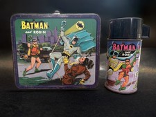 1966 Batman Robin Aladdin lunch box thermos picture