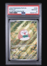 Pokémon Rowlet Illustration Rare #090 PSA 10 - 2026 English Trading Card picture