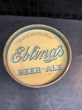 RARE 1930'S EBLING'S EXTRA METAL BEER TRAY SIGN EBLING BRG NEW YORK NY 1934 picture