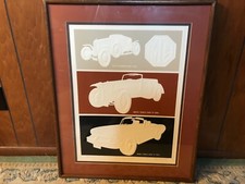 Classic MG’s British Sport Car Warren Woodward embossed serigraphics Art picture