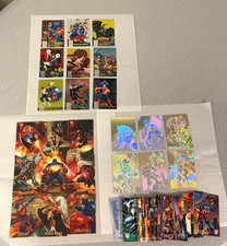 1996 MARVEL & DC AMALGAM SERIES TRADING CARD SET (90 BASE+6 HOLO+9 PB+9 CANVAS) picture