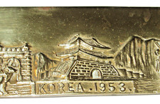 VTG 1953 KOREAN WAR BRASS 'COLONEL INFANTRY' NAMEPLATE LANDSCAPE SCENE 11