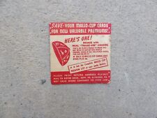 Vintage Mallo Cup Candy Card Redemption Menu Beanie Cap Altoona Pa picture
