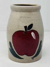 RARE Salmon Falls Stoneware W Katie Weghorst Apple Cider 2017 Crock Canister picture