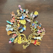 Bradford Exchange Disney Parks 25 Characters Charm Bracelet 24Kt plated picture