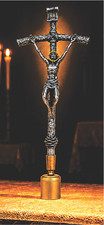Pope John Paul II Altar Crucifix (in the style of) Hand finished, w/metal base picture
