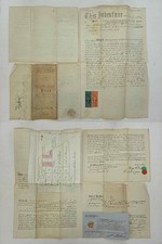 1870 antique DEED brooklyn ny McCROSSAN to SCOFIELD oneida co LAND MAP rev stamp picture