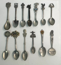 Lot x13 Travel Souvenir Collectible Spoons Assorted Designs Buffalo Eagle Train picture