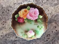 Z S & Co Royal Vienna Hand Painted Roses 6” Plate -Artist Signed Grandjean picture