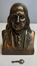 Vtg Banthrico Ben Franklin Coin Bank w/ Key Franklin Federal Washington DC picture