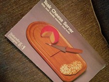 Vintage Selandia Designs Teak Cheese Server Set Mid-Century Modern NIB Unused picture