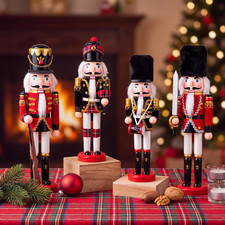 4 Pcs Red and Black Mixed Nutcracker 12 Inch picture