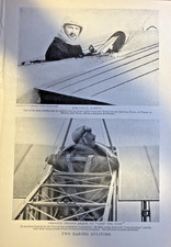 1913 Vintage Magazine Illustration Aviators Roland Garros & Adolphe Pegoud picture