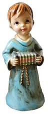 Vintage Boy Angel Playing Accordian Handpainted Figurine Figures 6