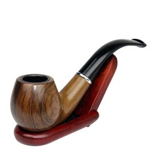 Durable Wooden Wood Smoking Pipe Tobacco Cigarettes Cigar Pipes Enchase Gift D picture