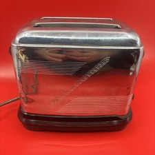 Vintage Proctor 2 Slice Toaster Model 1466 Art Deco Chrome 1950’s WORKS See Pho picture