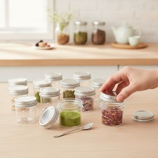 Eco-Friendly 40-Pack 4 oz Plastic Jars - Reusable & Stackable with Airtight Lids picture