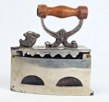 Antique Charcoal Box Iron Figural Rooster Latch Plated Vintage Cast Iron Tool picture