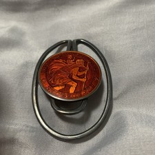 Vintage Sterling Charles Thomas St. Christopher  Enamel Mid Century Money Clip picture