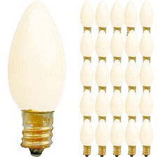 C-7 WHITE TWINKLE LIGHT BULBS BRAND NEW C7 E12 FLASHING CHRISTMAS LIGHTS picture