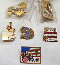 Lot of 6 Vintage Lions Club Pins New Orleans 1977 Illinois New Jersey California picture