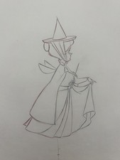 Sleeping Beauty Fauna Fairy  Production Drawing Disney Cel Original 1959 picture