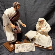 Simpich Holy Family Character Nativity Dolls Mary Joseph Jesus 1994 Rare sign picture