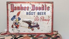 RARE VINTAGE YANKEE DOODLE ROOT BEER PATRIOTIC ADVERTISING METAL SIGN 19