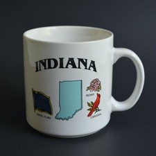 Indiana State Souvenir Coffee Mug Ceramic Vintage picture