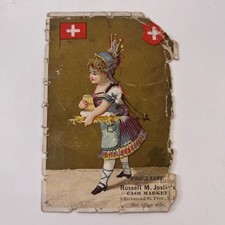 Russell M Joslin's Cash Market Providence RI 1880s Victorian Trade Card AG8-H4 picture