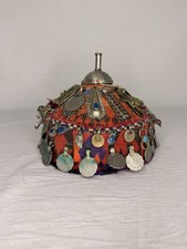 Vintage Handmade Afghan Kuchi Tribal Coin Headdress Hat Ethnographic Textile picture