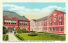 Illinois State Normal University Library & New Science Bldg Normal IL Postcard picture