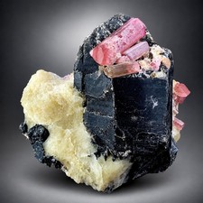 378 Grams Pink Tourmaline Crystal With Quartz Specimen From Afghanistan picture