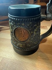 Three Coin Beer Stein, Germany, with pewter lid, Cherub, PBCN Original King West picture