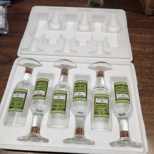 Vintage Moskovskaya Russian Vodka Shot Glasses Rare Set, Label even says USSR picture