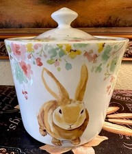 RARE-222 Fifth-SYDNEY-5.75”H Sealed Container/Canister-Rabbit/Spring picture
