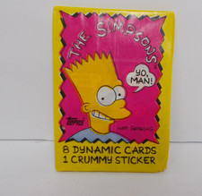 1990 Topps The Simpsons Sticker #1 BARTMAN Avenger of Evil - Bart - Sealed Pack picture